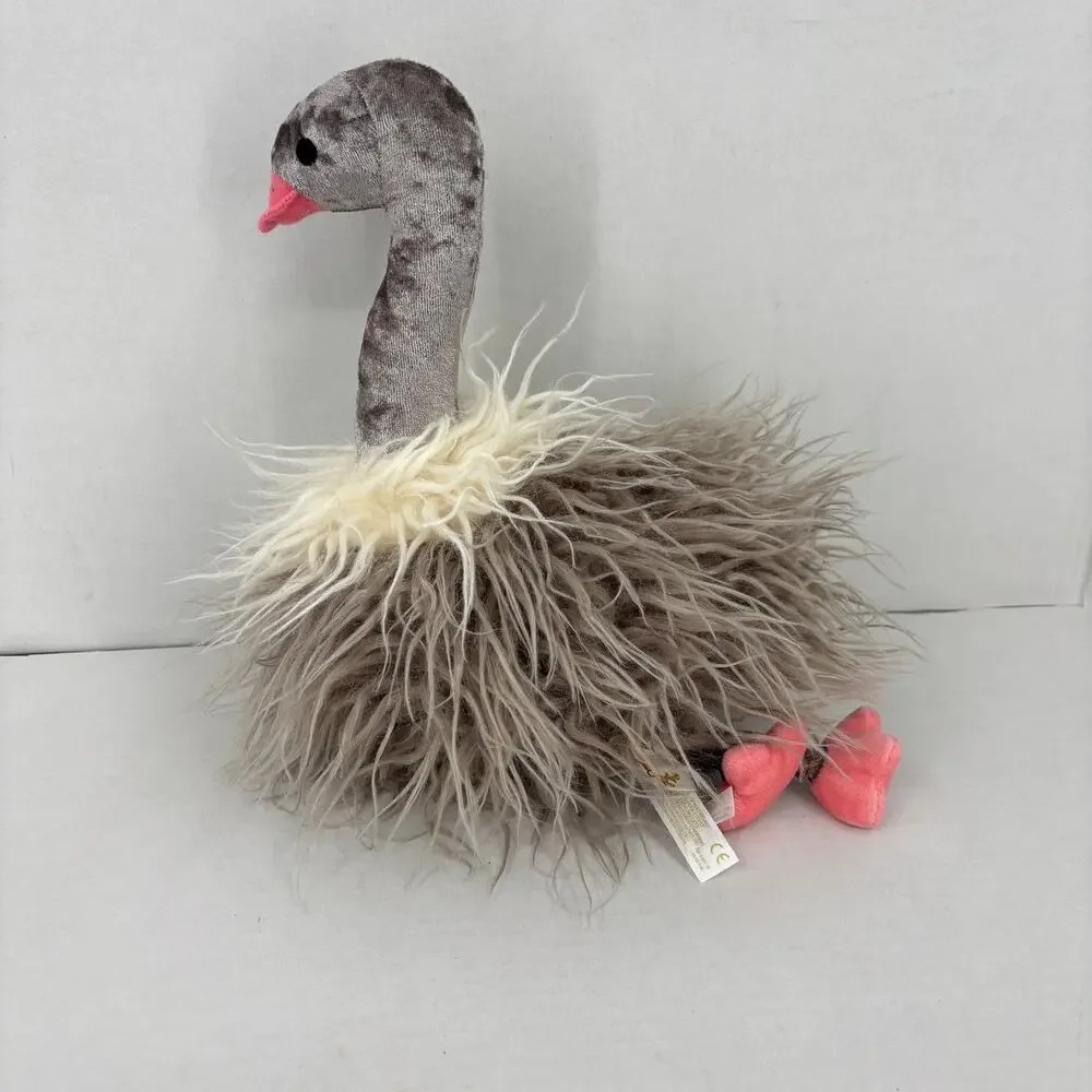 Bunnies By The Bay Ozzy Ostrich Furriends Gray Plush Bird Stuffed Animal 14 Inch